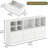 6 Drawers Dresser With 7 Storage Cubbies, LED Chest Of Drawers With Power Outlet-1232146213