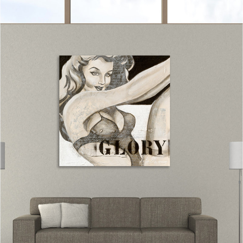 « pin up gloire », reproduction d’impression sur toile tendue, H 12 po x l 12 po x P 1,5 po