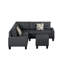 Canapé modulaire rembourré 6 pièces Modern, gris-1113290707