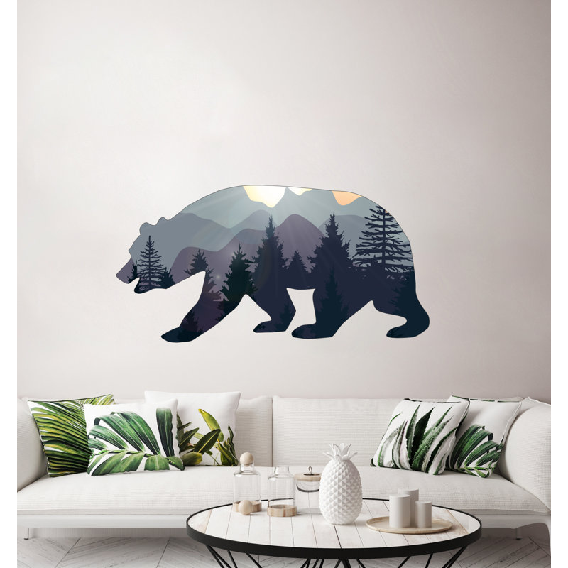 Adhésif décoratif forêt ours, H 40 po x l 80 po