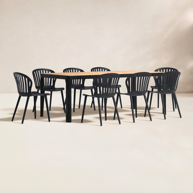 Bahjat 8 - Person Patio Dining Set with Rectangular Table