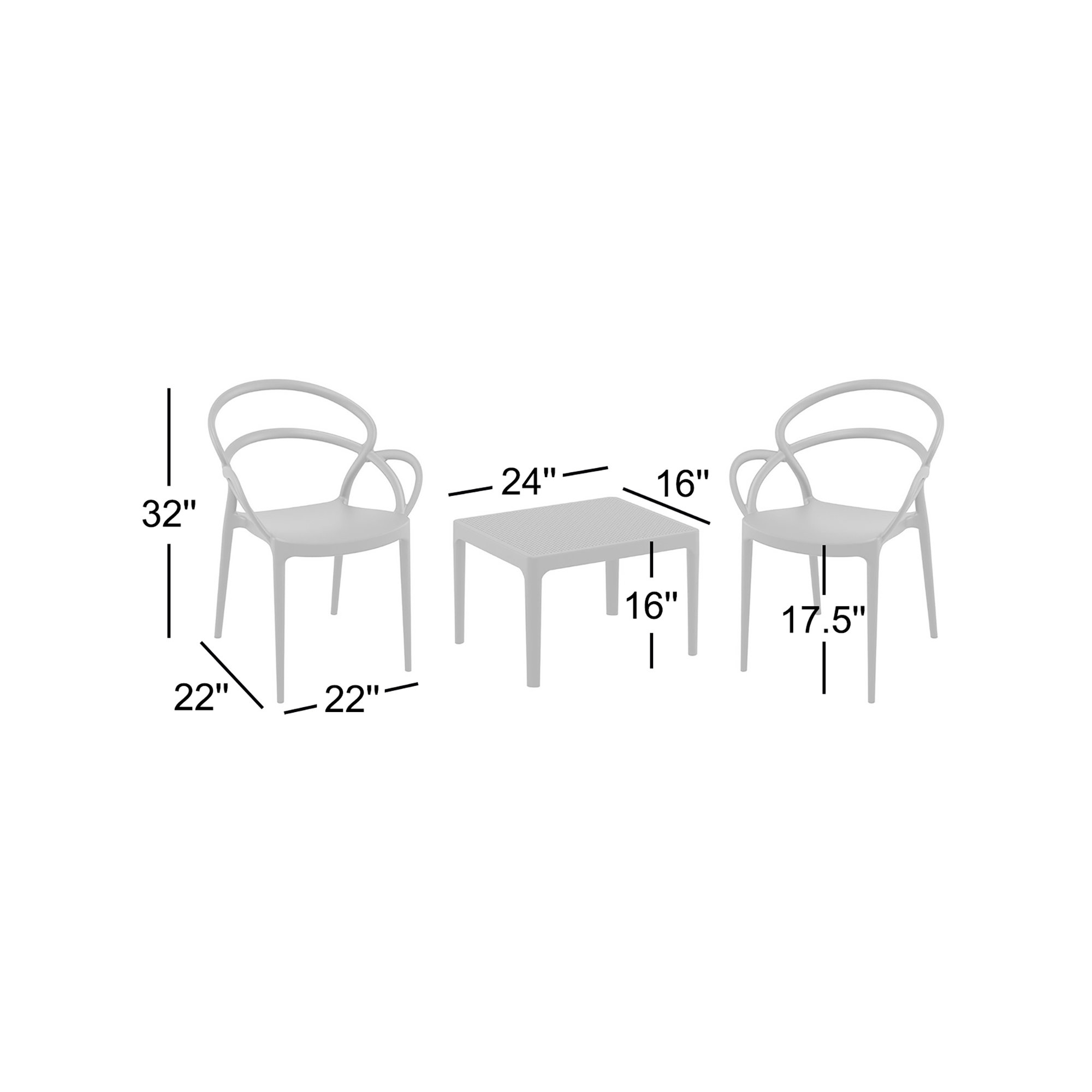 Farrah Mila Armchair 2 Person Seating Set, Red