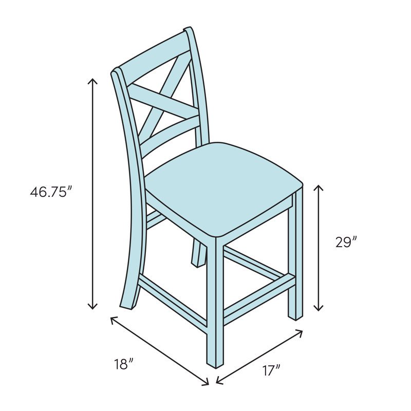 Bodil Yes Stool with Solid Wood Frame, Bar Stool (29" Seat Height)