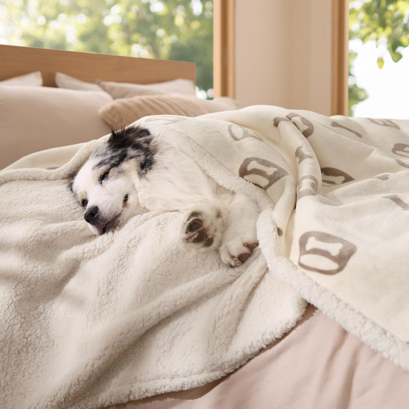 Couvre-lits imperméables pour lit - Doux Sherpa, L 80 po x l 60 po, Crème