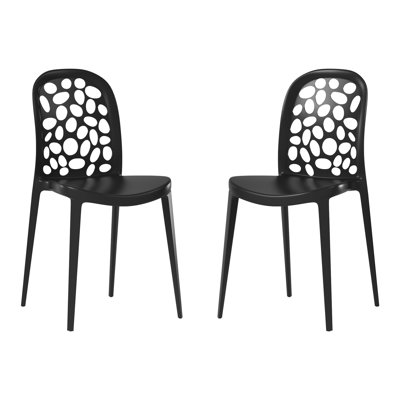 Chaise de salle à manger d'extérieur empilable (ensemble de 2)