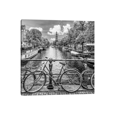 Typical Amsterdam Monochrome by Melanie Viola - Wrapped Canvas Print