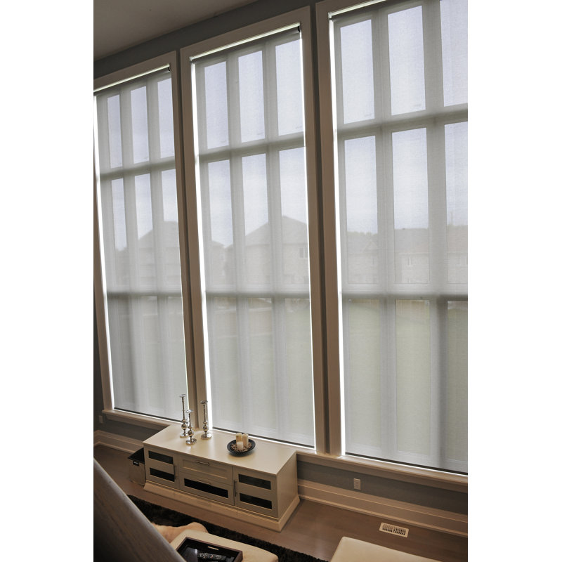 Store à enroulement semi-transparent solaire, Gris foncé, L 52 po x L 72 po