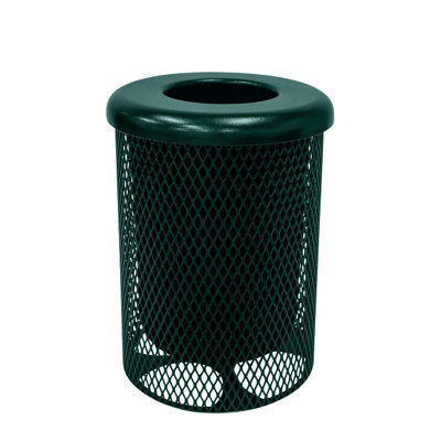 Poubelle d'extérieur Coated Outdoor Furniture de 121 litres (32 gallons), vert foncé, couvercle plat