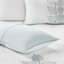 Courtepointe 6 pièces avec coussins brodés, motif floral en microfibre bleue, brossé réversible, motif de broderie classique-120264955-120264954