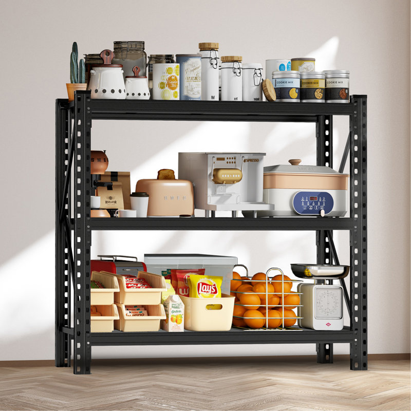 Étagère industrielle à 3 niveaux, étagère en acier robuste réglable, nécessite un assemblage, 72 po x 47,2 po x 23,6 po