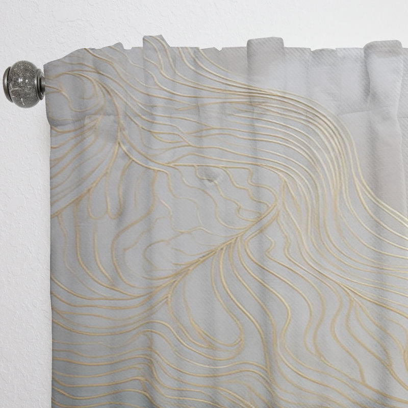 Séverina - Rideau en velours moderne - Rideaux en velours moderne - Or et gris, L 52 po x L 63 po