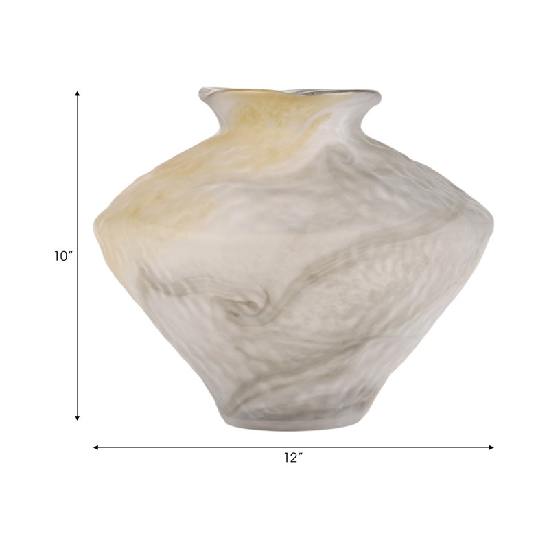 Vase en verre Contemporary, Hauteur totale - 10 po