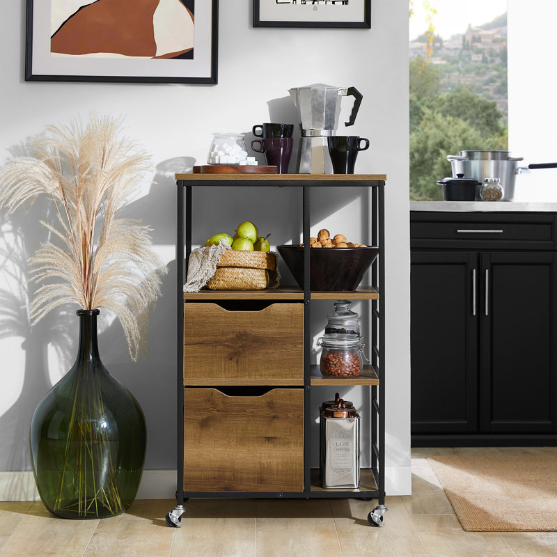 Canyonlands Serving Cart, Black/Natural