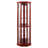6 Shelf Cabinet With Adjustable Tempered Glass Shelves And Mirror Back In Contemporary Cherry Curio Mirrored Gorgeous-833957822-833957819