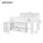 Wood Full Size Loft Bed with Desk, LED Light & 8 Storage Shelves, Solid Wood Frame, No Box Spring Needed, White-1648218704