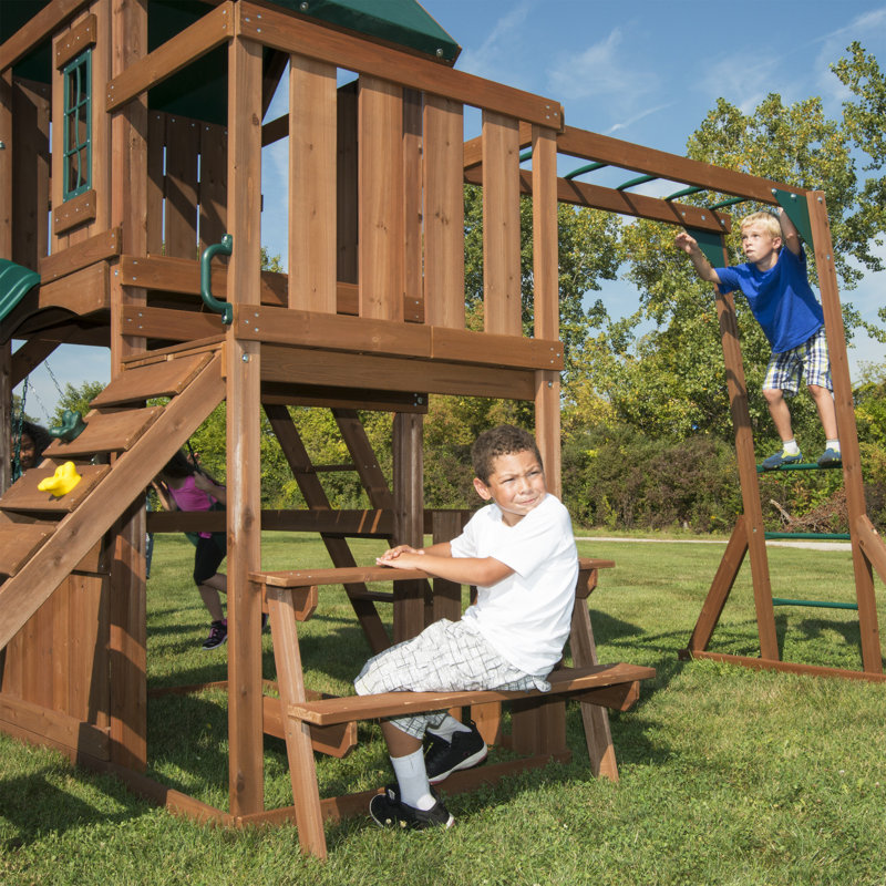 Knightsbridge Plus Large Wooden Swing Set with Canopy Roof