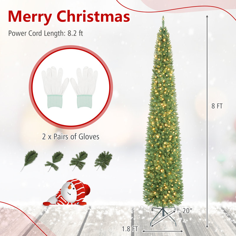 8' Lighted Christmas Tree