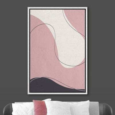 " Swirling Pink Shape With Line "