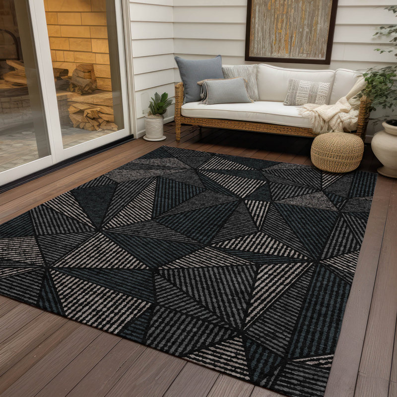 Tapis intérieur / extérieur lavable à la machine Itzayana , Rectangle 2 pi 6 po x 3 pi 10 po