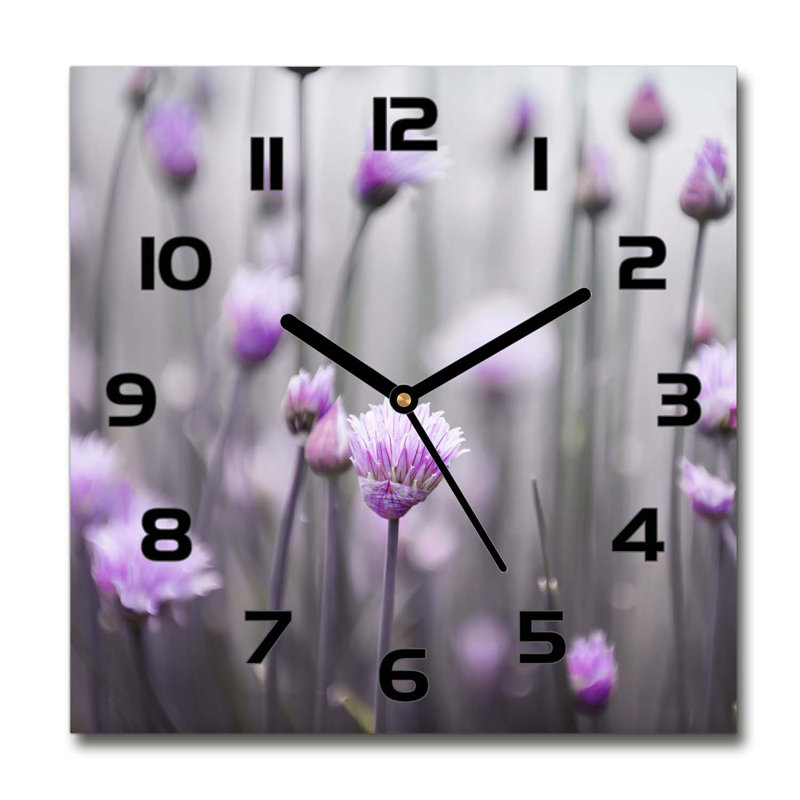 Iamandi Glass Wall Clock, Black/Violet/Grey