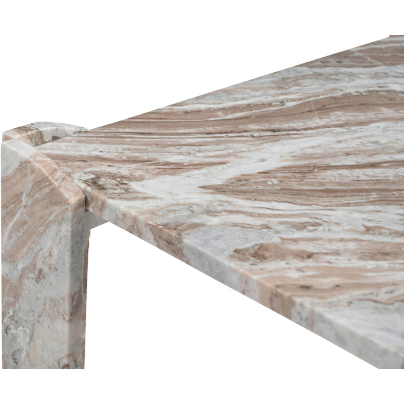 Table basse Abe en marbre véritable brun, Brun