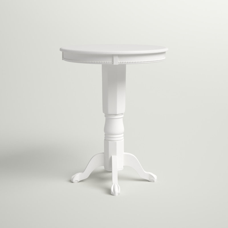 Table ronde en bois massif de 30,25 po Adelaida, Babeurre