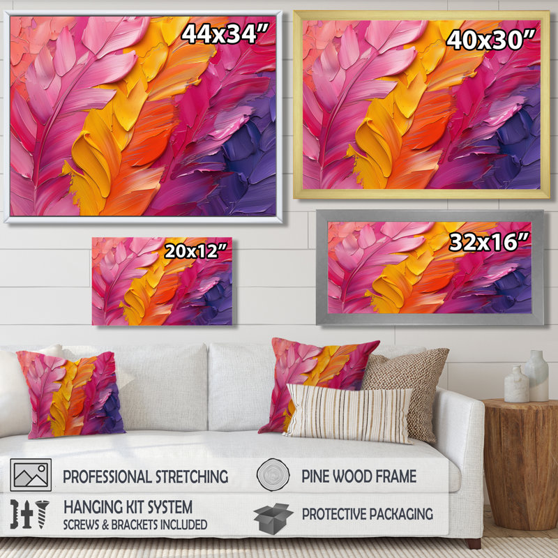Décoration murale Theador - Featherswall, H 16 po x l 32 po x P 1 po, Toile tendue