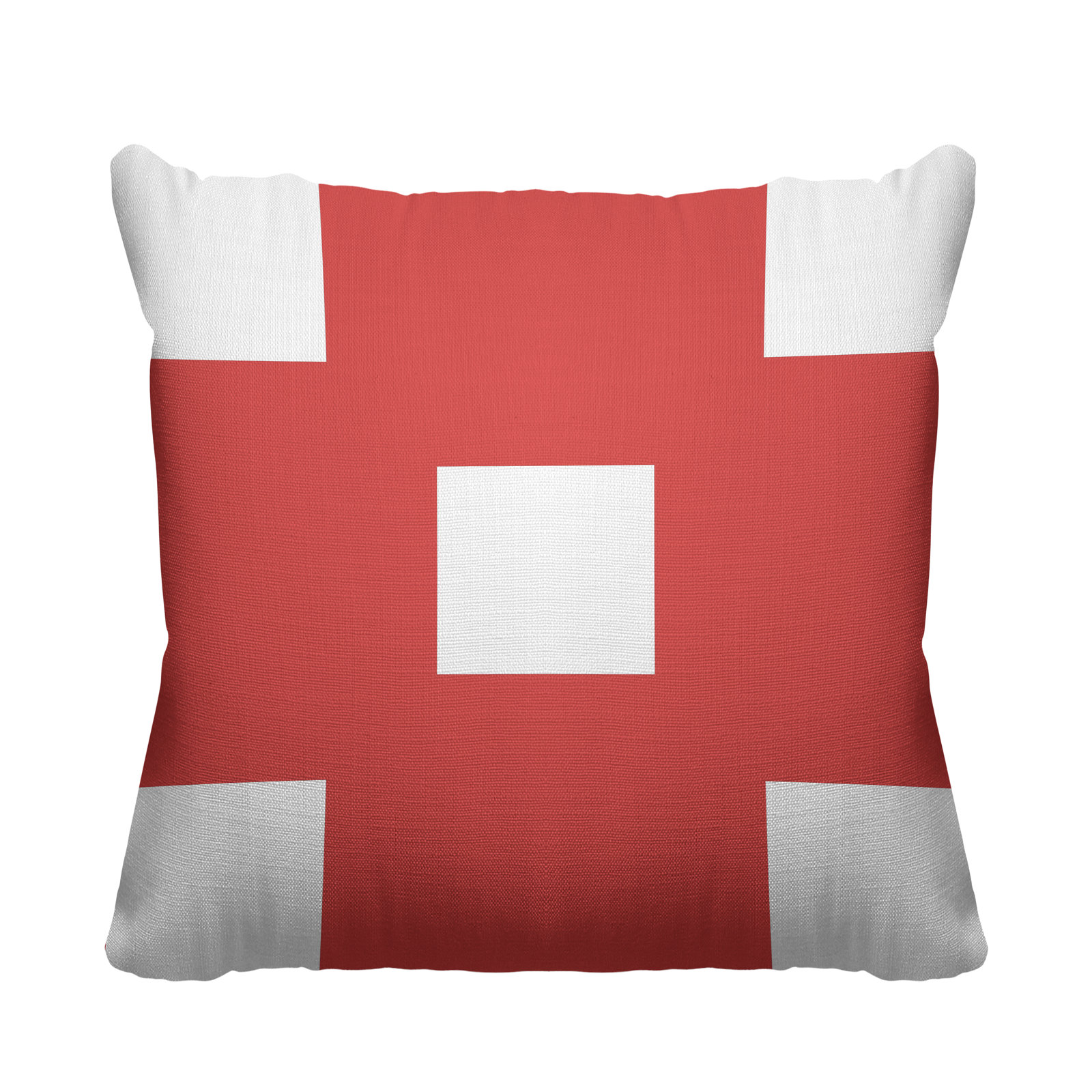 Luella Geometric Indoor/Outdoor Throw Pillow, 16W" x 16H", Coral