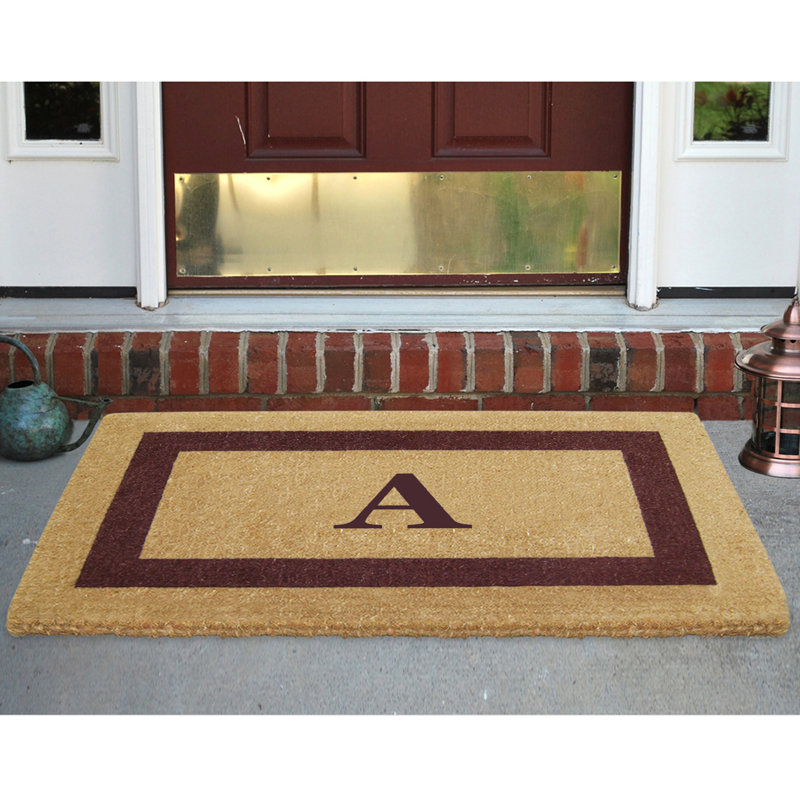 Tapis de porte antidérapant pour l'extérieur, Brun, A, L 58 po x L 57 po