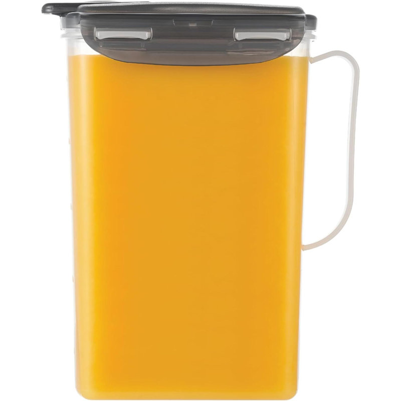 Carafe à eau avec poignée en plastique Aqua, Gris, H 9,2 po x l 5,3 po x P 5,3 po