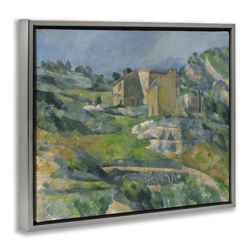 Art mural classique sur toile flottante, "Cezanne Classic in Provence" par one1000paintings, Cadre flottant gris lustré