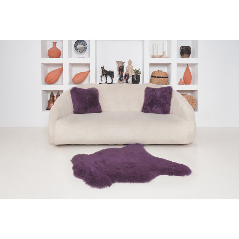 Slyvia Solid Colour Sheepskin Area Rug, Novelty 75cm x 100cm