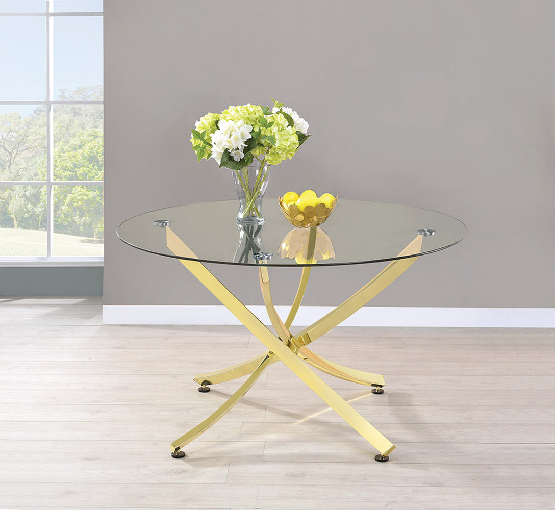 Mercer41 Axtell Round Glass Dining Table & Reviews | Wayfair