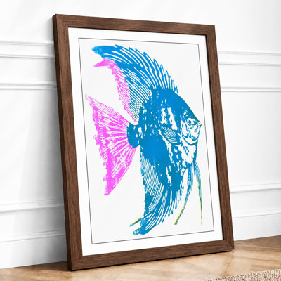 Vibrant Fish in Motion Modern 1 Piece Single Picture Frame Wall Art