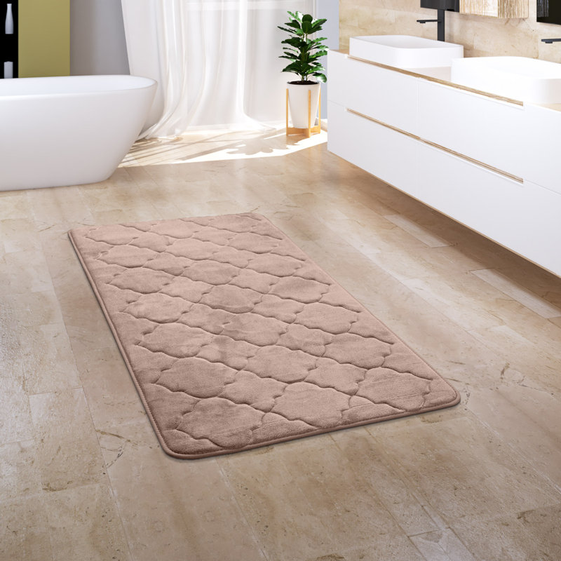 Corby Rectangle Bath Mat, Beige, 70cm W x 120cm L