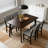 5-Piece Dining Set - 1 Solid Wood Table + 4 Upholstered Chairs-1935280681