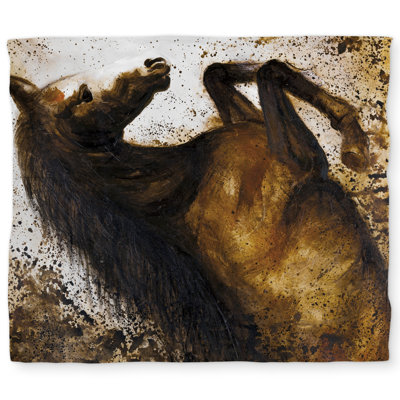 Horse Rushing into Dust King Duvet Cover - Contemporary Decor