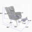 Chaise berçante en tissu avec repose-pieds Teddy-1243860952