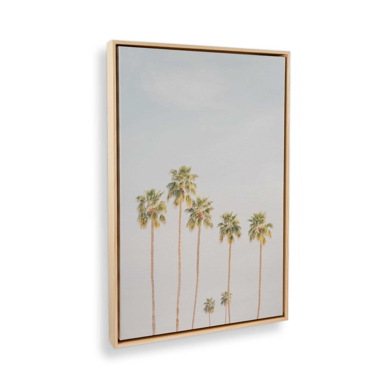 Impression sur toile Palm Tree Symphony, dans un cadre doré poli, 18 po x 12 po, H 18,75 po x l 12,75 po x P 1,75 po