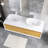 55" Wall Mounted Bathroom Vanity With White Solid Surface Top
