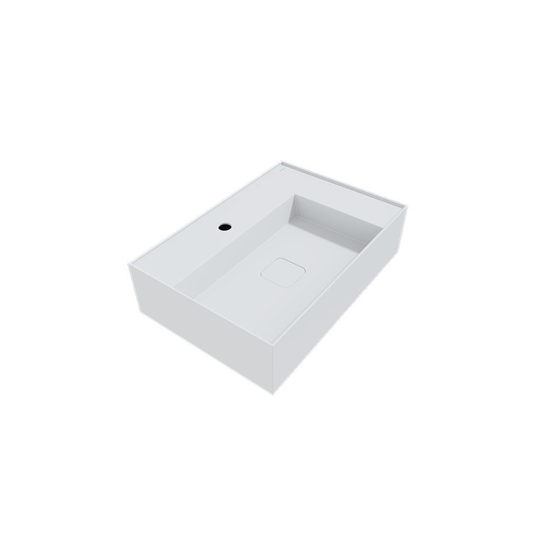 Lavabo de salle de bain vasque avec robinet, Blanc mat
