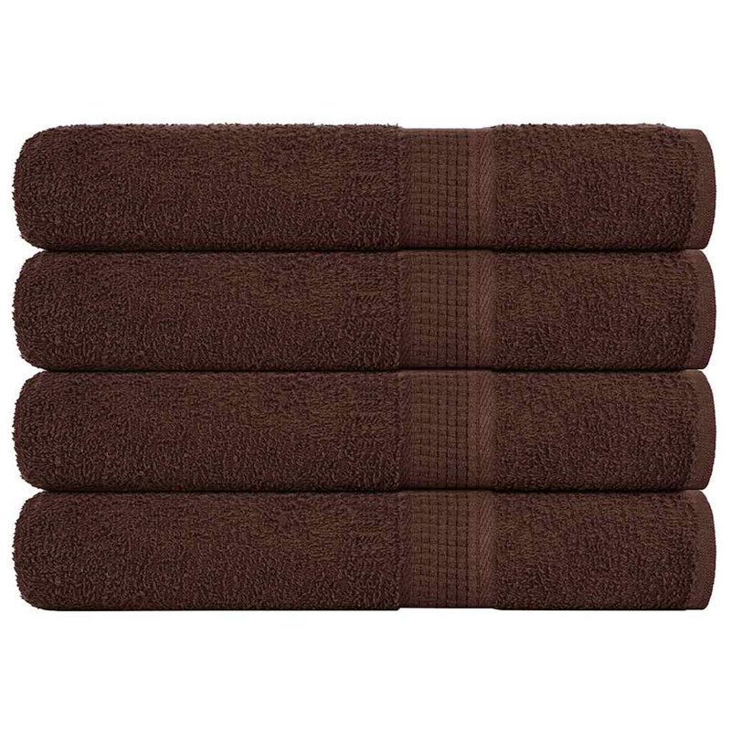 Sawiki 100% Cotton Bath Towels, Brown, Beach Towel - 4 Pack