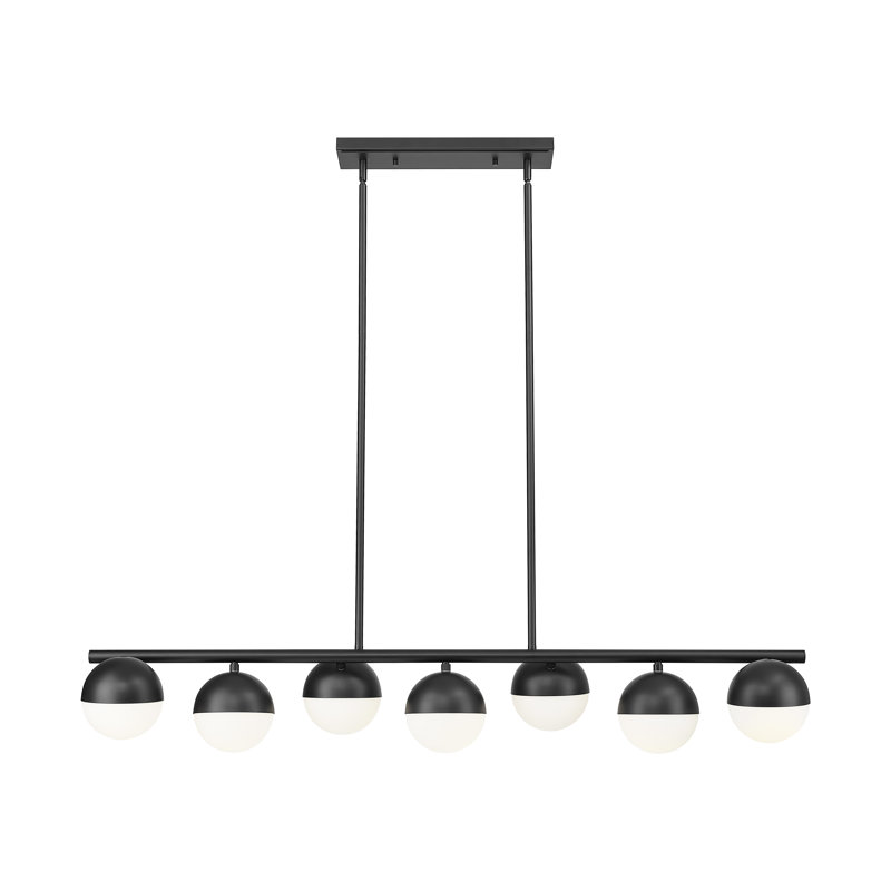 Trombetta 7 Light Linear Chandelier, Matte Black