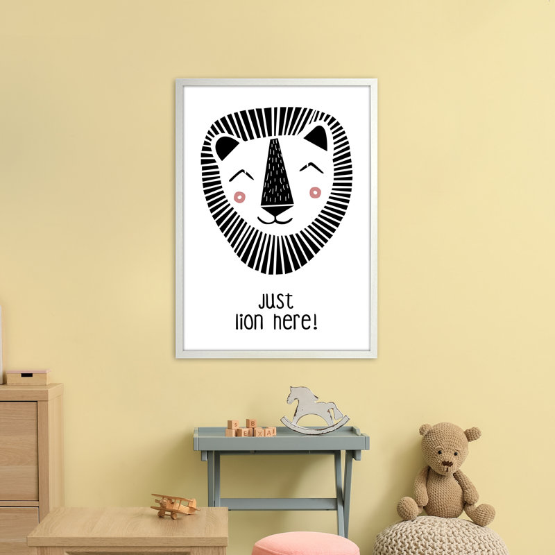Lion by Miniofmine - Print, Brown Framed, 88cm H x 64cm W x 3cm D