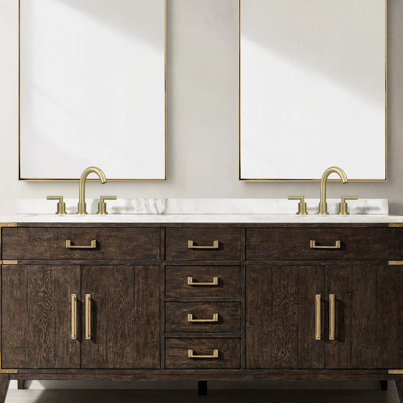 Bathroom faucet with 360 degree turn spout, Brushed Gold