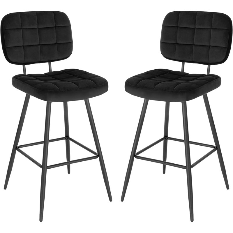 Aithley Upholstered Counter Stool, Black, 2