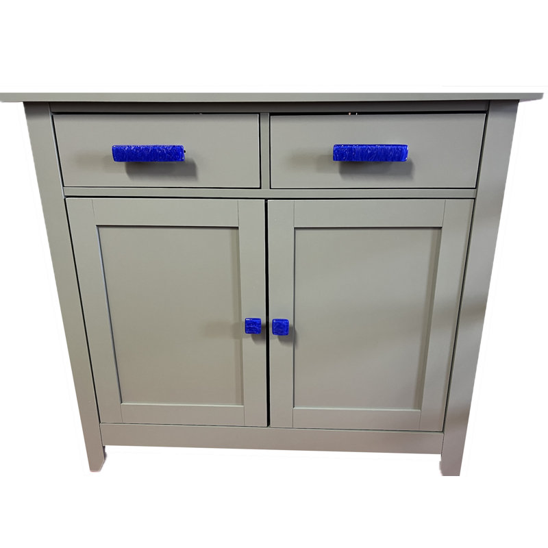  Poignée barre 3 po Glacier, Nickel satiné, Bleu cobalt profond