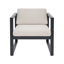 ENSEMBLE DE CHAT 4 PCS Navan, finition noire avec coussin beige