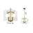 4-Light Gold Chandelier With A Clear Acrylic Shade