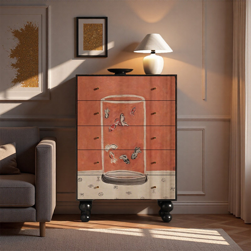 Armoire décorative spacieuse à cinq tiroirs